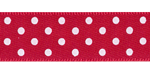 Satin Swiss Dots Ribbon Red