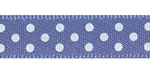 3/8" Satin Swiss Dots Ribbon Smoke Blue