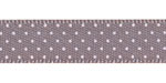 3/8" Satin Swiss Mini Dots Ribbon Metal Gray