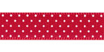 3/8" Satin Swiss Mini Dots Ribbon Red 