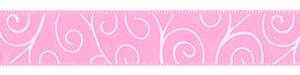 5/8" Satin Swirls Ribbon Geranium Pink