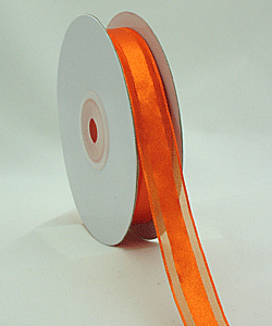 Sheer Organza w/Satin Center Orange