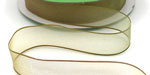 3/4" Variegated Sheer Ribbon Moss/Taupe