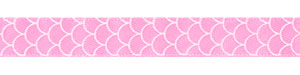 3/8" Shell Print on Geranium Satin Ribbon SPOOL SALE!