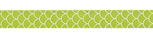 3/8" Shell Print on Apple Green Satin Ribbon