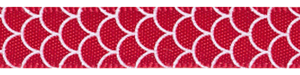 3/8" Shell Print on Red Satin Ribbon SPOOL SALE!