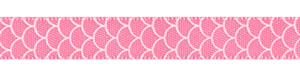 3/8" Shell Print on Coral Rose Satin Ribbon