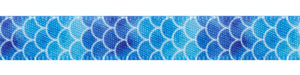 3/8" Blue Variegated Shell Print on Satin Ribbon SPOOL SALE!