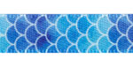 3/8" Blue Variegated Shell Print on Satin Ribbon