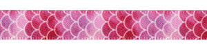 3/8" Coral Variegated Shell Print on Satin Ribbon