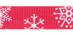 Snowflakes on Hot Red Grosgrain Ribbon