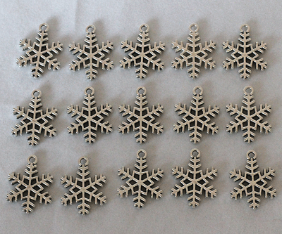 22mm Silver Snowflake Charms