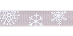 Snowflakes on Silver Grosgrain Ribbon