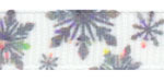 Silver Iridescent Snowflakes on White Grosgrain Ribbon