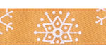 3/8" Snowflakes on Old Gold Satin Ribbon