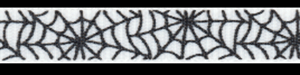 Spider Webs on White Grosgrain Ribbon