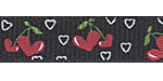 Sweetheart Cherries Grosgrain Black