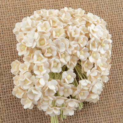 Wild Orchid Craft Miniature Sweetheart Blossoms Ivory