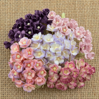 Wild Orchid Craft Miniature Sweetheart Blossoms Mixed Purple/Lilac