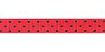 7/8" Swiss Dots Grosgrain Red w/Black HALF OFF!