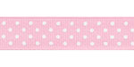 7/8" Swiss Dots Grosgrain Light Pink HALF OFF!