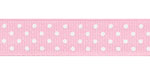 7/8" Swiss Dots Grosgrain Light Pink SPOOL HALF OFF!