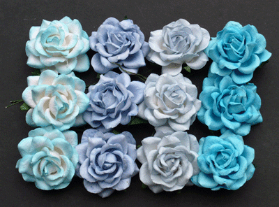 Wild Orchid Crafts 40mm Trellis Roses Mixed Blue Tone