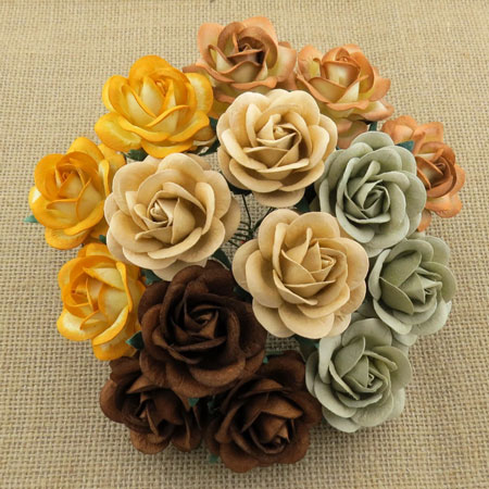 Wild Orchid Craft 40mm Trellis Roses Mixed Earth Tone