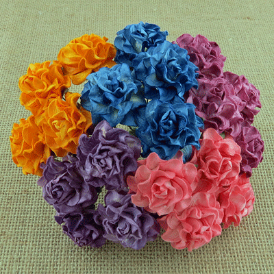 Wild Orchid Craft 30mm Tuscany Roses Mixed Colors