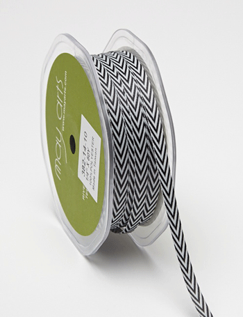 1/4" Chevron Striped Twill Black 