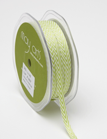 1/4" Chevron Striped Twill Celery