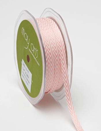 1/4" Chevron Striped Twill Pink