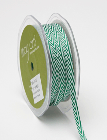 1/4" Chevron Striped Twill Green