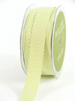 3/4" Chevron Striped Twill Celery