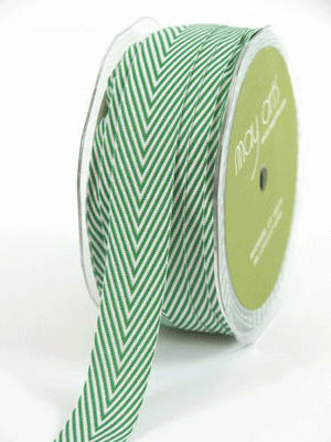 3/4" Chevron Striped Twill Green