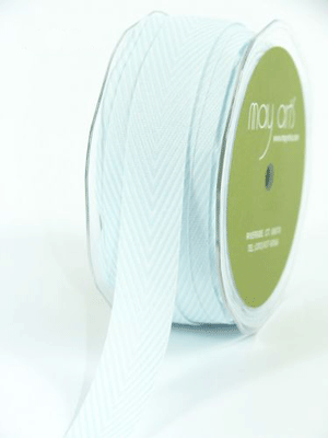 3/4" Chevron Striped Twill Light Blue