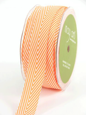 3/4" Chevron Striped Twill Orange