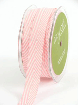 3/4" Chevron Striped Twill Pink