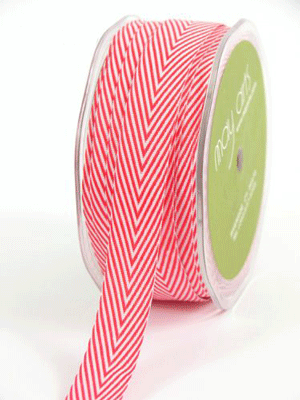 3/4" Chevron Striped Twill Red