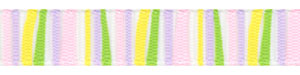 3/8" Mixed Pastel Vertical Striped Grosgrain Ribbon SPOOL SALE!