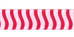 Wavy Vertical Stripe Red/White Satin Ribbon