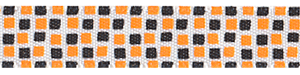 Halloween Wonky Squares on White SATIN Ribbon