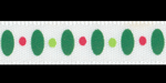3/8" Christmas Dots and Green Ovals Satin Ribbon