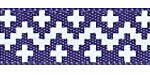 3/8" Cross Stitch Zig Zag on Ink Blue Satin Ribbon